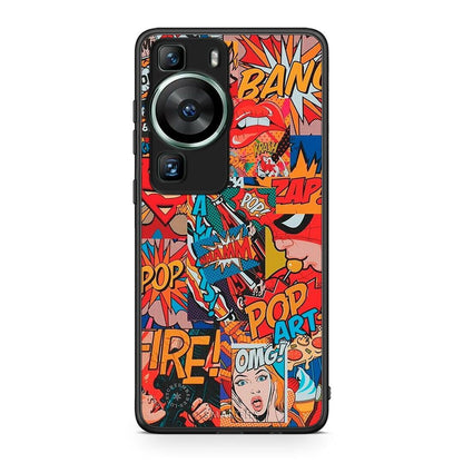 Θήκη Huawei P60 PopArt OMG από τη Smartfits με σχέδιο στο πίσω μέρος και μαύρο περίβλημα | Huawei P60 PopArt OMG Case with Colorful Back and Black Bezels