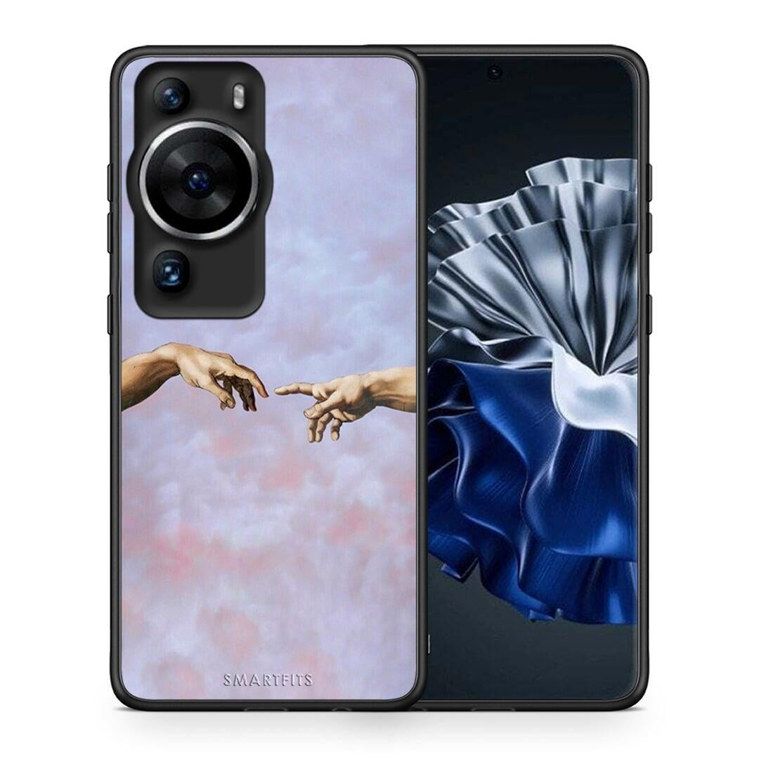 Θήκη Huawei P60 Pro Adam Hand από τη Smartfits με σχέδιο στο πίσω μέρος και μαύρο περίβλημα | Huawei P60 Pro Adam Hand Case with Colorful Back and Black Bezels