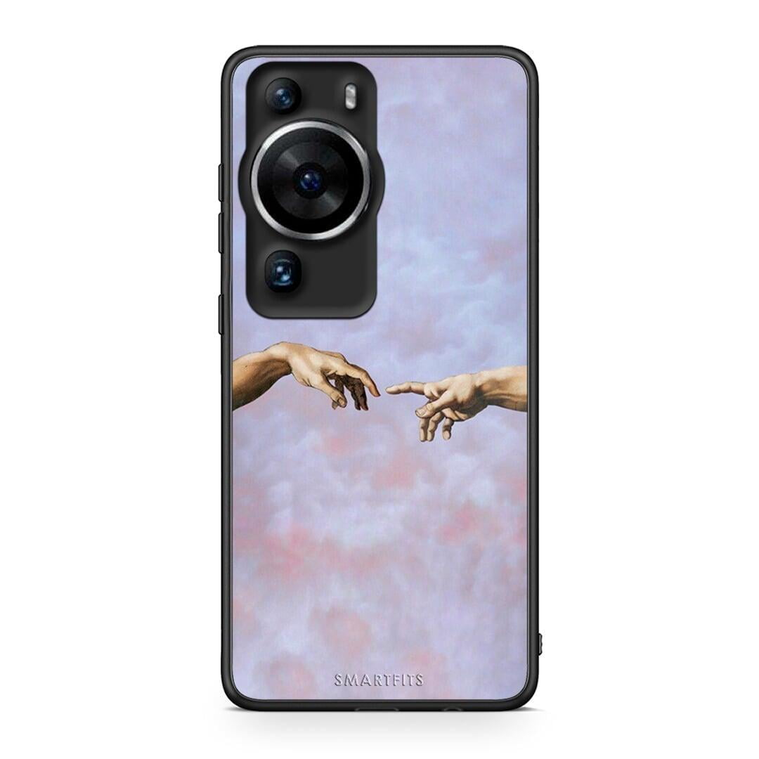 Θήκη Huawei P60 Pro Adam Hand από τη Smartfits με σχέδιο στο πίσω μέρος και μαύρο περίβλημα | Huawei P60 Pro Adam Hand Case with Colorful Back and Black Bezels