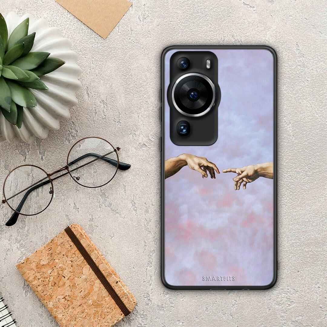 Θήκη Huawei P60 Pro Adam Hand από τη Smartfits με σχέδιο στο πίσω μέρος και μαύρο περίβλημα | Huawei P60 Pro Adam Hand Case with Colorful Back and Black Bezels