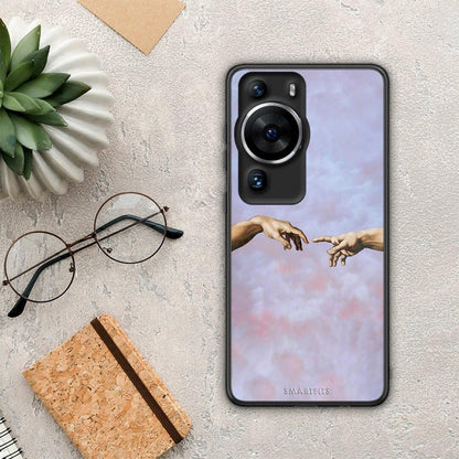 Θήκη Huawei P60 Pro Adam Hand από τη Smartfits με σχέδιο στο πίσω μέρος και μαύρο περίβλημα | Huawei P60 Pro Adam Hand Case with Colorful Back and Black Bezels