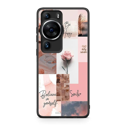 Θήκη Huawei P60 Pro Aesthetic Collage από τη Smartfits με σχέδιο στο πίσω μέρος και μαύρο περίβλημα | Huawei P60 Pro Aesthetic Collage Case with Colorful Back and Black Bezels