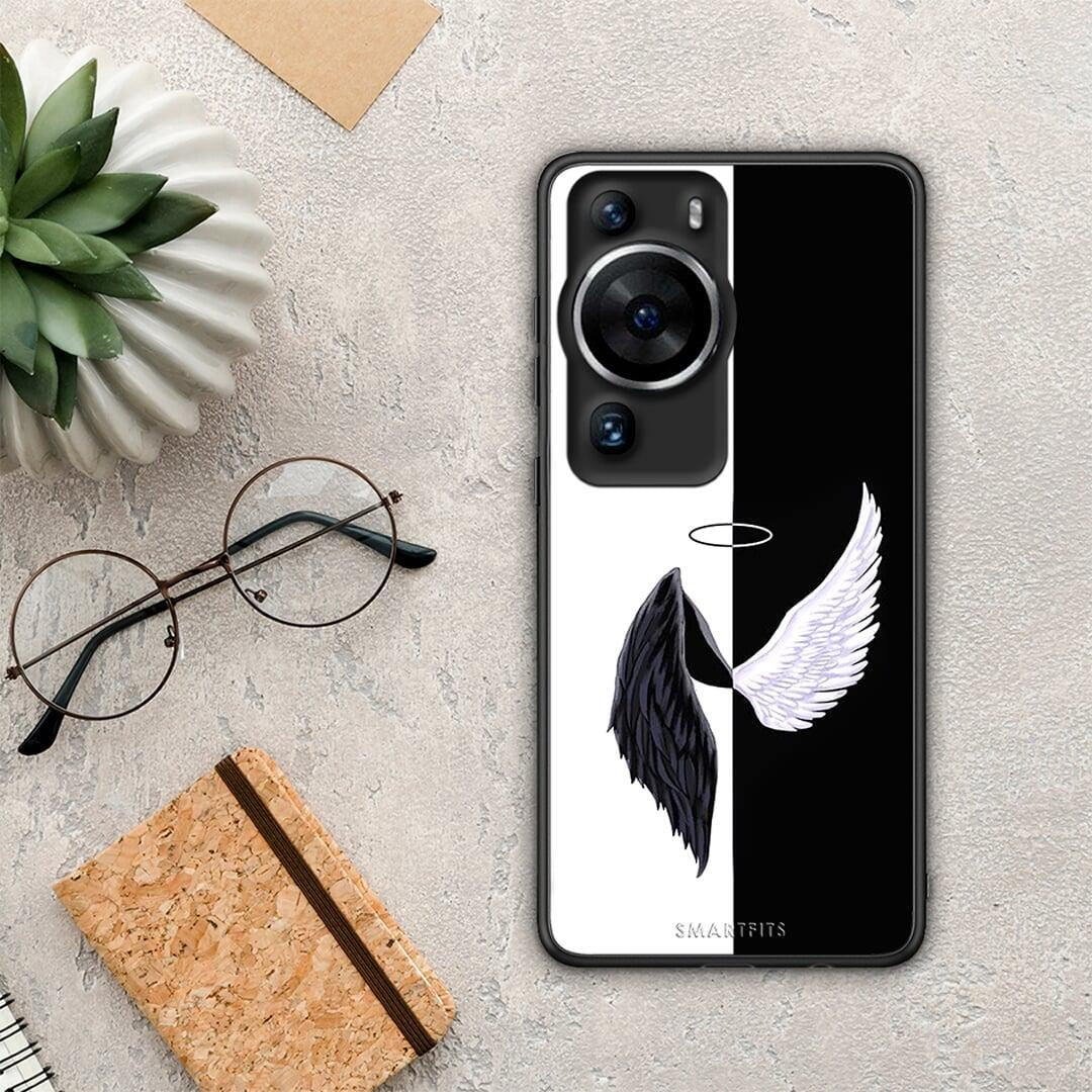 Θήκη Huawei P60 Pro Angels Demons από τη Smartfits με σχέδιο στο πίσω μέρος και μαύρο περίβλημα | Huawei P60 Pro Angels Demons Case with Colorful Back and Black Bezels