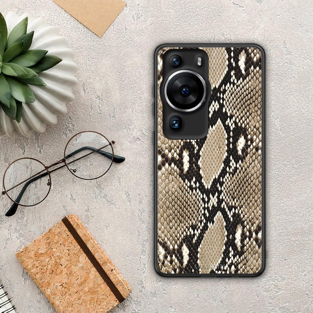 Θήκη Huawei P60 Pro Animal Fashion Snake από τη Smartfits με σχέδιο στο πίσω μέρος και μαύρο περίβλημα | Huawei P60 Pro Animal Fashion Snake Case with Colorful Back and Black Bezels