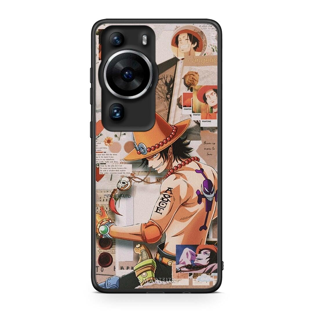 Θήκη Huawei P60 Pro Anime Collage από τη Smartfits με σχέδιο στο πίσω μέρος και μαύρο περίβλημα | Huawei P60 Pro Anime Collage Case with Colorful Back and Black Bezels