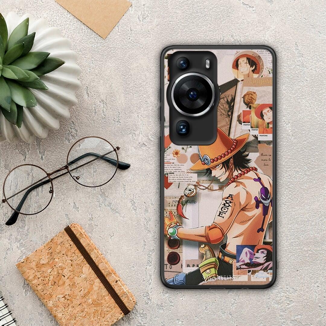 Θήκη Huawei P60 Pro Anime Collage από τη Smartfits με σχέδιο στο πίσω μέρος και μαύρο περίβλημα | Huawei P60 Pro Anime Collage Case with Colorful Back and Black Bezels