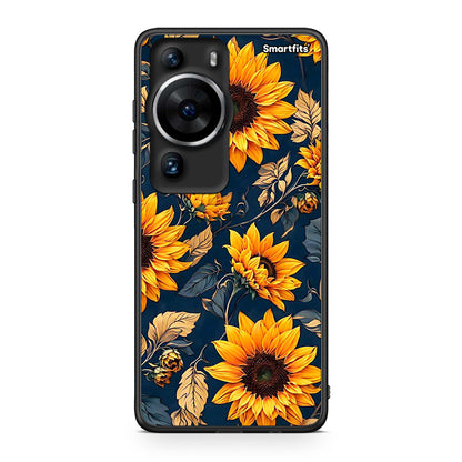 Θήκη Huawei P60 Pro Autumn Sunflowers από τη Smartfits με σχέδιο στο πίσω μέρος και μαύρο περίβλημα | Huawei P60 Pro Autumn Sunflowers Case with Colorful Back and Black Bezels