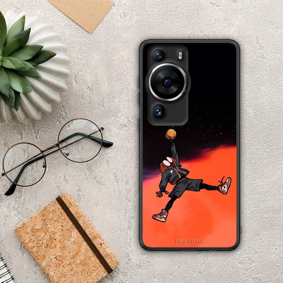 Θήκη Huawei P60 Pro Basketball Hero από τη Smartfits με σχέδιο στο πίσω μέρος και μαύρο περίβλημα | Huawei P60 Pro Basketball Hero Case with Colorful Back and Black Bezels