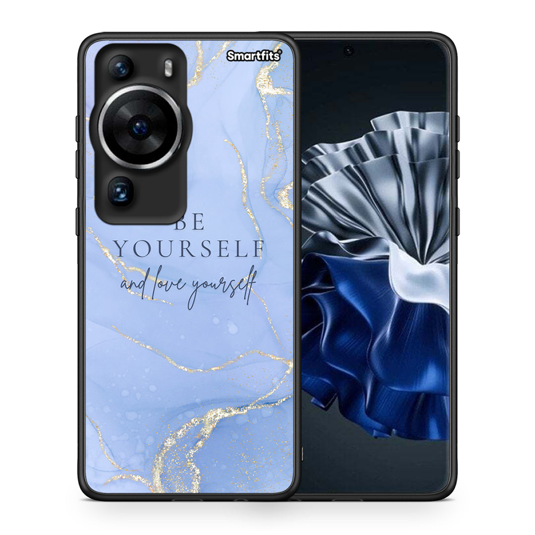 Θήκη Huawei P60 Pro Be Yourself από τη Smartfits με σχέδιο στο πίσω μέρος και μαύρο περίβλημα | Huawei P60 Pro Be Yourself Case with Colorful Back and Black Bezels
