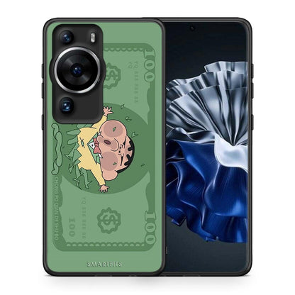 Θήκη Huawei P60 Pro Big Money από τη Smartfits με σχέδιο στο πίσω μέρος και μαύρο περίβλημα | Huawei P60 Pro Big Money Case with Colorful Back and Black Bezels