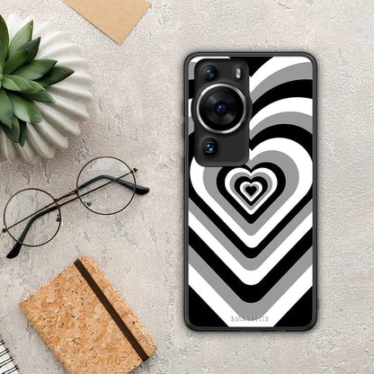 Θήκη Huawei P60 Pro Black Hearts από τη Smartfits με σχέδιο στο πίσω μέρος και μαύρο περίβλημα | Huawei P60 Pro Black Hearts Case with Colorful Back and Black Bezels