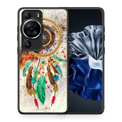 Θήκη Huawei P60 Pro Boho DreamCatcher από τη Smartfits με σχέδιο στο πίσω μέρος και μαύρο περίβλημα | Huawei P60 Pro Boho DreamCatcher Case with Colorful Back and Black Bezels