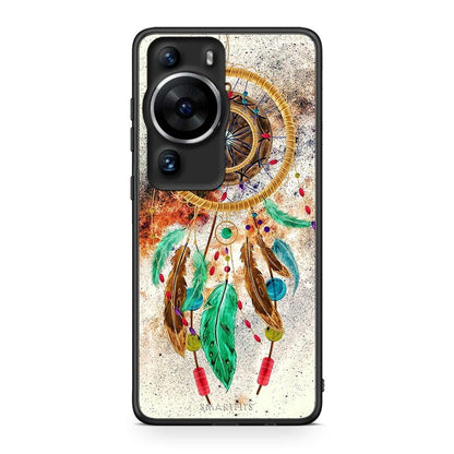 Θήκη Huawei P60 Pro Boho DreamCatcher από τη Smartfits με σχέδιο στο πίσω μέρος και μαύρο περίβλημα | Huawei P60 Pro Boho DreamCatcher Case with Colorful Back and Black Bezels
