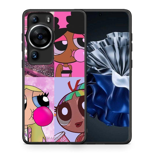 Θήκη Huawei P60 Pro Bubble Girls από τη Smartfits με σχέδιο στο πίσω μέρος και μαύρο περίβλημα | Huawei P60 Pro Bubble Girls Case with Colorful Back and Black Bezels