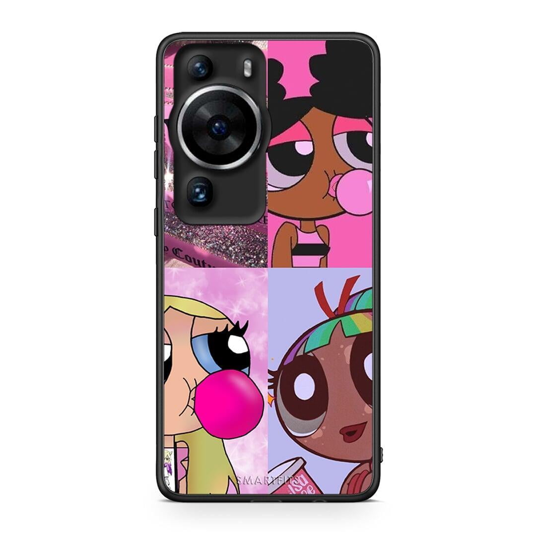 Θήκη Huawei P60 Pro Bubble Girls από τη Smartfits με σχέδιο στο πίσω μέρος και μαύρο περίβλημα | Huawei P60 Pro Bubble Girls Case with Colorful Back and Black Bezels