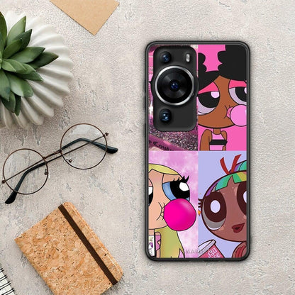 Θήκη Huawei P60 Pro Bubble Girls από τη Smartfits με σχέδιο στο πίσω μέρος και μαύρο περίβλημα | Huawei P60 Pro Bubble Girls Case with Colorful Back and Black Bezels