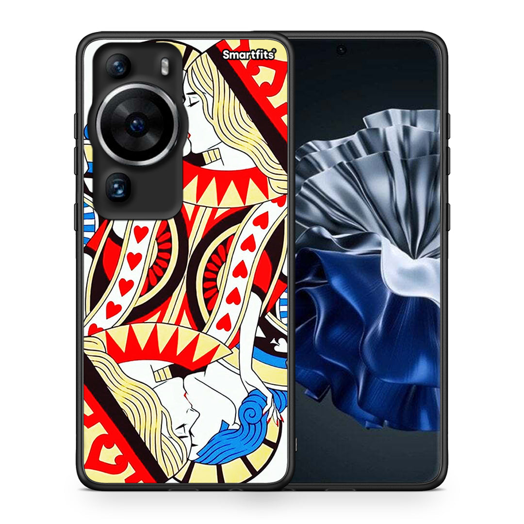 Θήκη Huawei P60 Pro Card Love από τη Smartfits με σχέδιο στο πίσω μέρος και μαύρο περίβλημα | Huawei P60 Pro Card Love Case with Colorful Back and Black Bezels