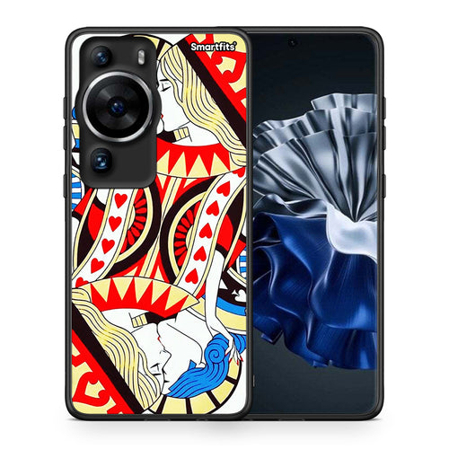 Θήκη Huawei P60 Pro Card Love από τη Smartfits με σχέδιο στο πίσω μέρος και μαύρο περίβλημα | Huawei P60 Pro Card Love Case with Colorful Back and Black Bezels
