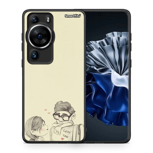 Θήκη Huawei P60 Pro Carl And Ellie από τη Smartfits με σχέδιο στο πίσω μέρος και μαύρο περίβλημα | Huawei P60 Pro Carl And Ellie Case with Colorful Back and Black Bezels