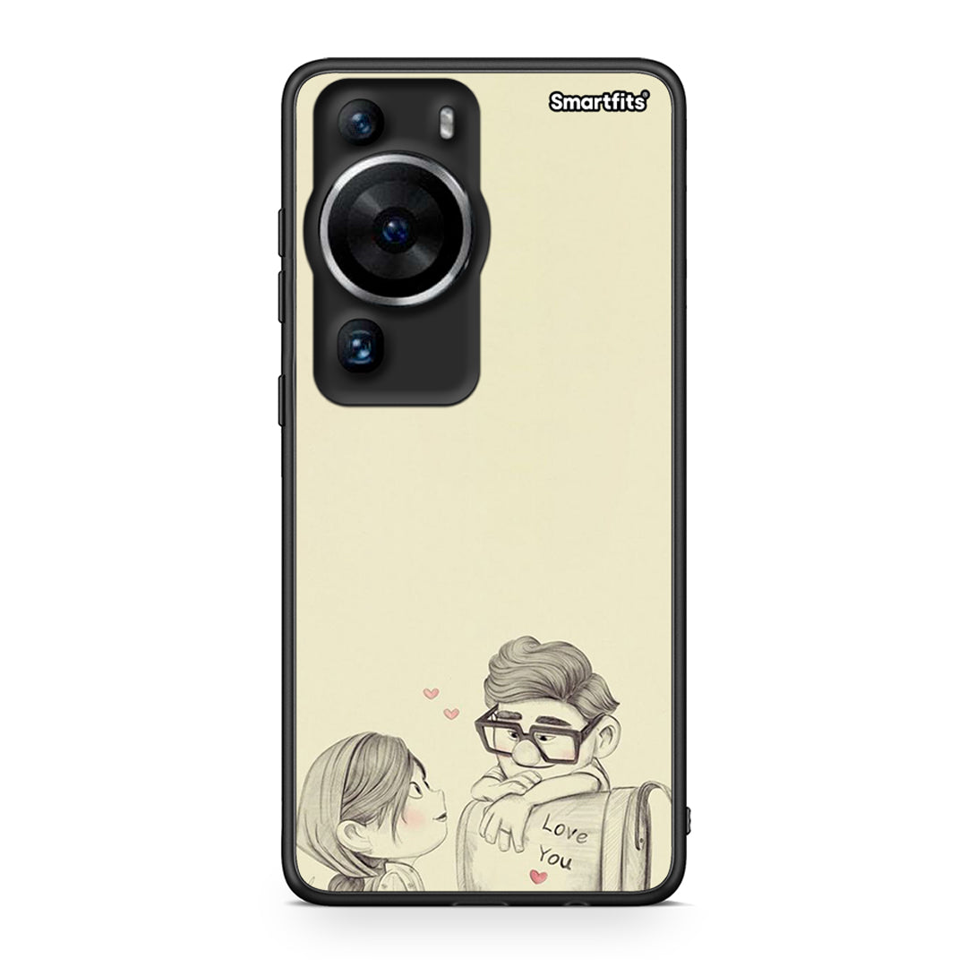 Θήκη Huawei P60 Pro Carl And Ellie από τη Smartfits με σχέδιο στο πίσω μέρος και μαύρο περίβλημα | Huawei P60 Pro Carl And Ellie Case with Colorful Back and Black Bezels