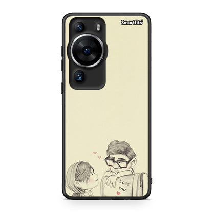 Θήκη Huawei P60 Pro Carl And Ellie από τη Smartfits με σχέδιο στο πίσω μέρος και μαύρο περίβλημα | Huawei P60 Pro Carl And Ellie Case with Colorful Back and Black Bezels