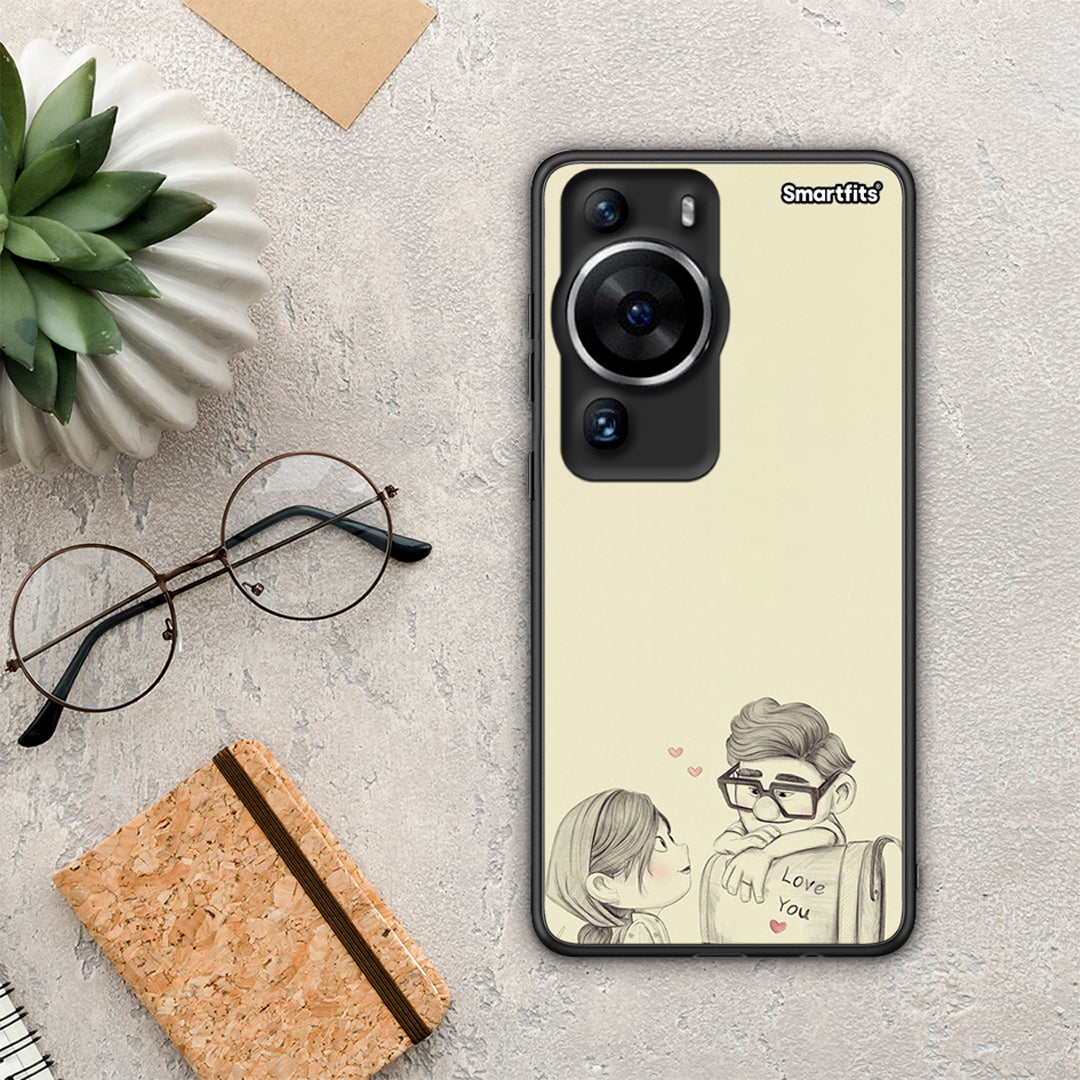 Θήκη Huawei P60 Pro Carl And Ellie από τη Smartfits με σχέδιο στο πίσω μέρος και μαύρο περίβλημα | Huawei P60 Pro Carl And Ellie Case with Colorful Back and Black Bezels