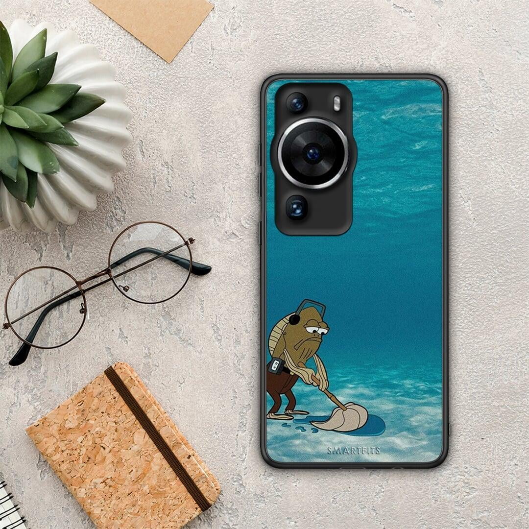 Θήκη Huawei P60 Pro Clean The Ocean από τη Smartfits με σχέδιο στο πίσω μέρος και μαύρο περίβλημα | Huawei P60 Pro Clean The Ocean Case with Colorful Back and Black Bezels