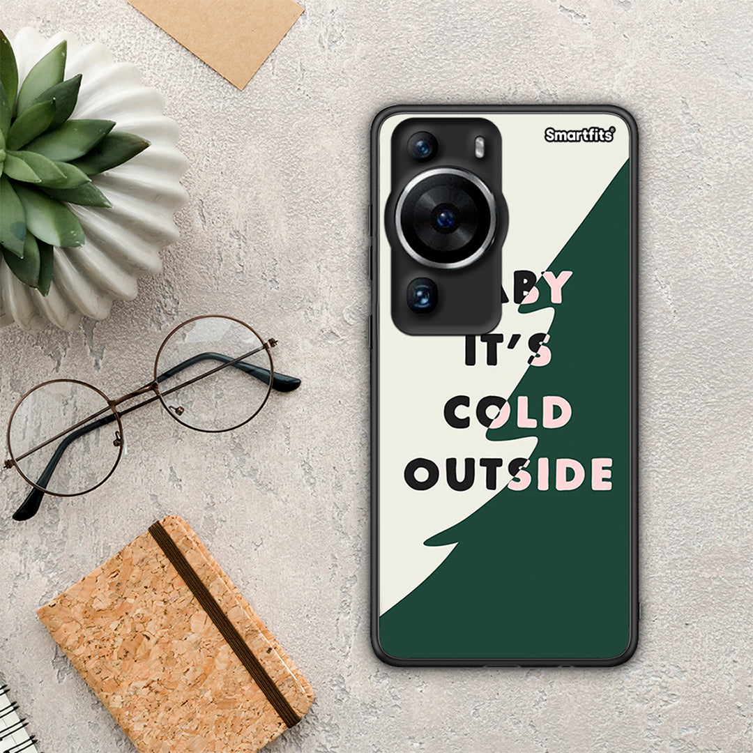 Θήκη Huawei P60 Pro Cold Outside από τη Smartfits με σχέδιο στο πίσω μέρος και μαύρο περίβλημα | Huawei P60 Pro Cold Outside Case with Colorful Back and Black Bezels