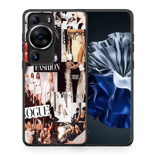 Θήκη Huawei P60 Pro Collage Fashion από τη Smartfits με σχέδιο στο πίσω μέρος και μαύρο περίβλημα | Huawei P60 Pro Collage Fashion Case with Colorful Back and Black Bezels