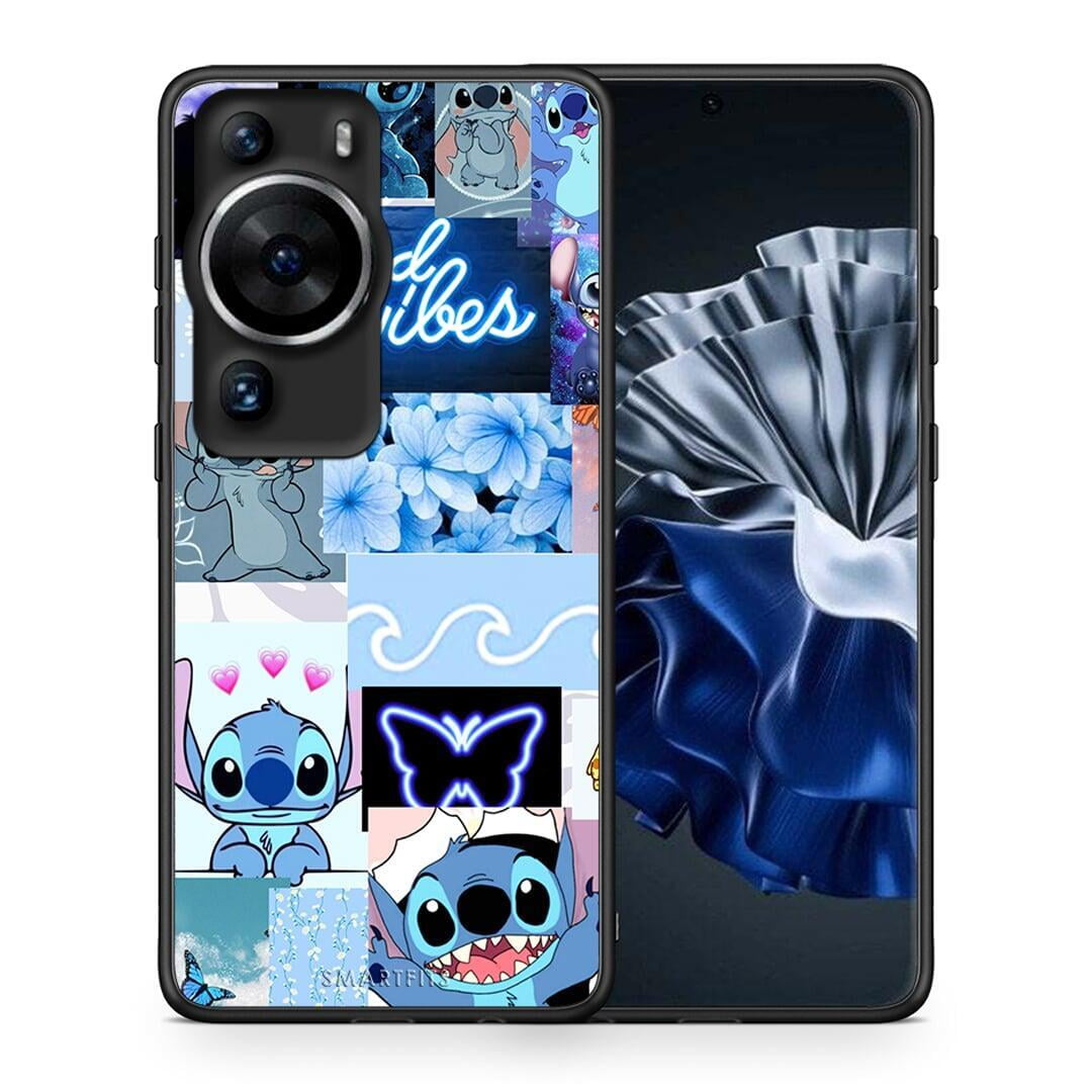 Θήκη Huawei P60 Pro Collage Good Vibes από τη Smartfits με σχέδιο στο πίσω μέρος και μαύρο περίβλημα | Huawei P60 Pro Collage Good Vibes Case with Colorful Back and Black Bezels