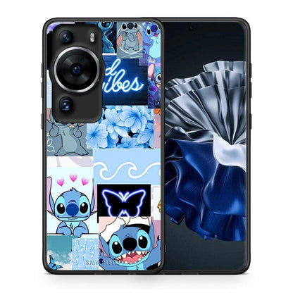 Θήκη Huawei P60 Pro Collage Good Vibes από τη Smartfits με σχέδιο στο πίσω μέρος και μαύρο περίβλημα | Huawei P60 Pro Collage Good Vibes Case with Colorful Back and Black Bezels