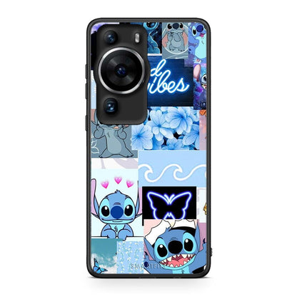 Θήκη Huawei P60 Pro Collage Good Vibes από τη Smartfits με σχέδιο στο πίσω μέρος και μαύρο περίβλημα | Huawei P60 Pro Collage Good Vibes Case with Colorful Back and Black Bezels