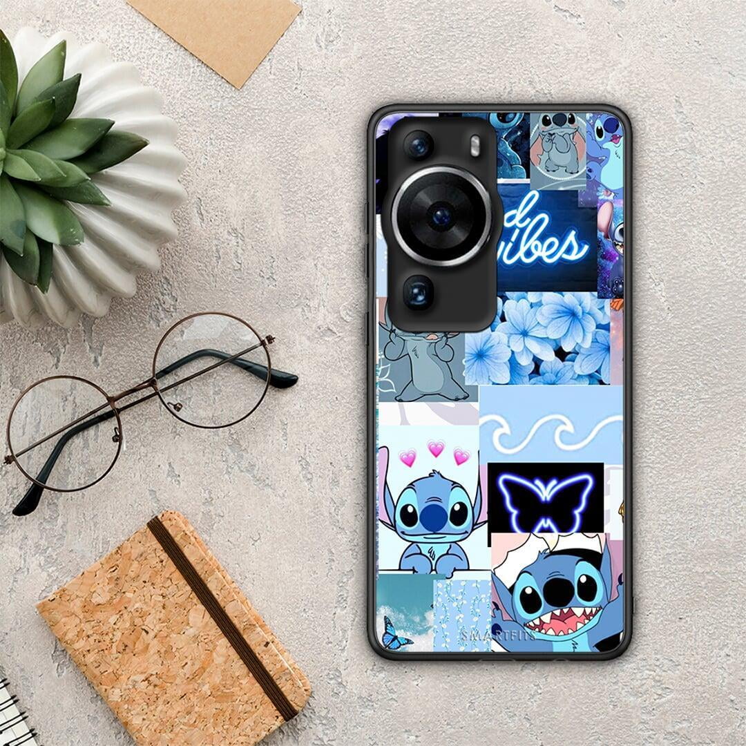 Θήκη Huawei P60 Pro Collage Good Vibes από τη Smartfits με σχέδιο στο πίσω μέρος και μαύρο περίβλημα | Huawei P60 Pro Collage Good Vibes Case with Colorful Back and Black Bezels