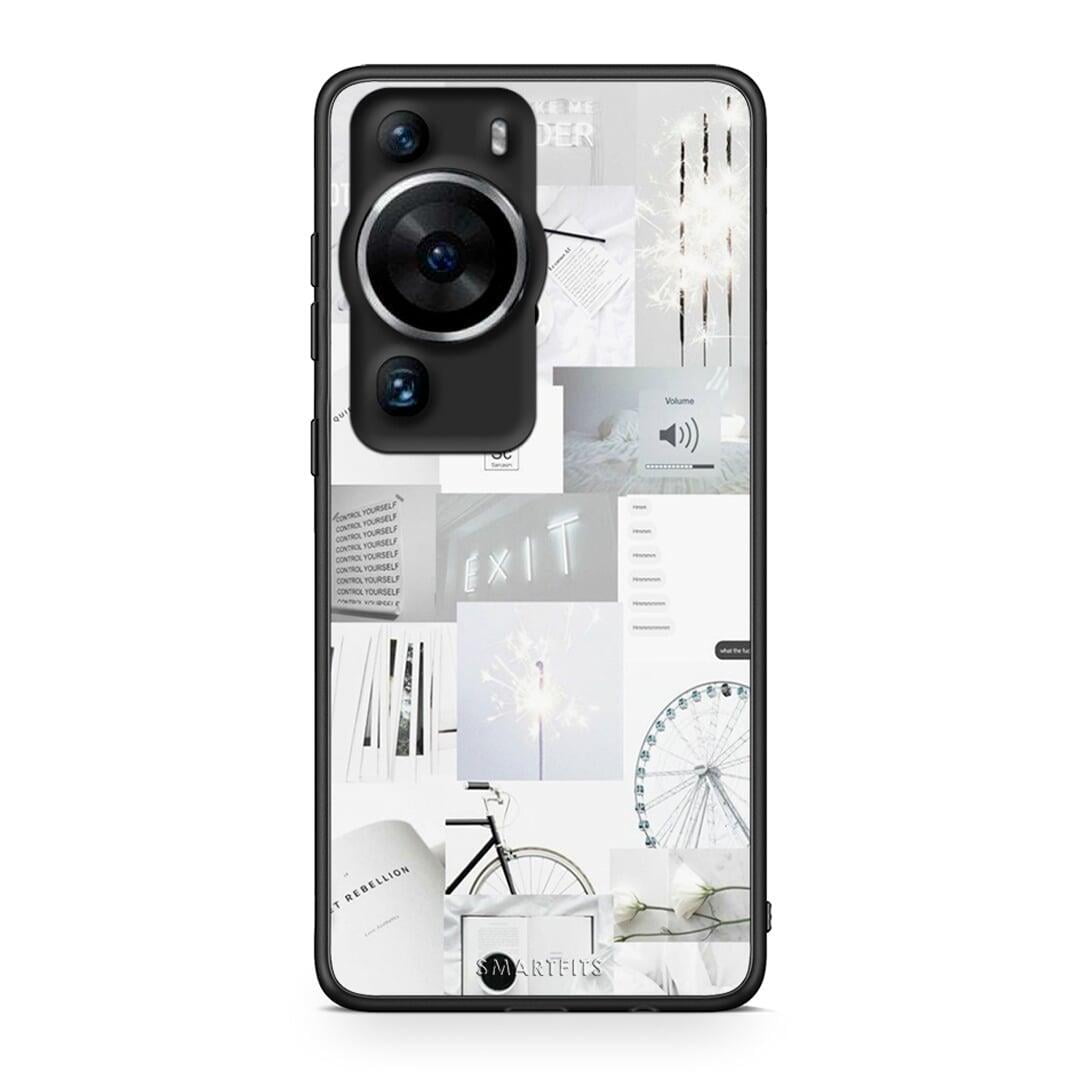 Θήκη Huawei P60 Pro Collage Make Me Wonder από τη Smartfits με σχέδιο στο πίσω μέρος και μαύρο περίβλημα | Huawei P60 Pro Collage Make Me Wonder Case with Colorful Back and Black Bezels
