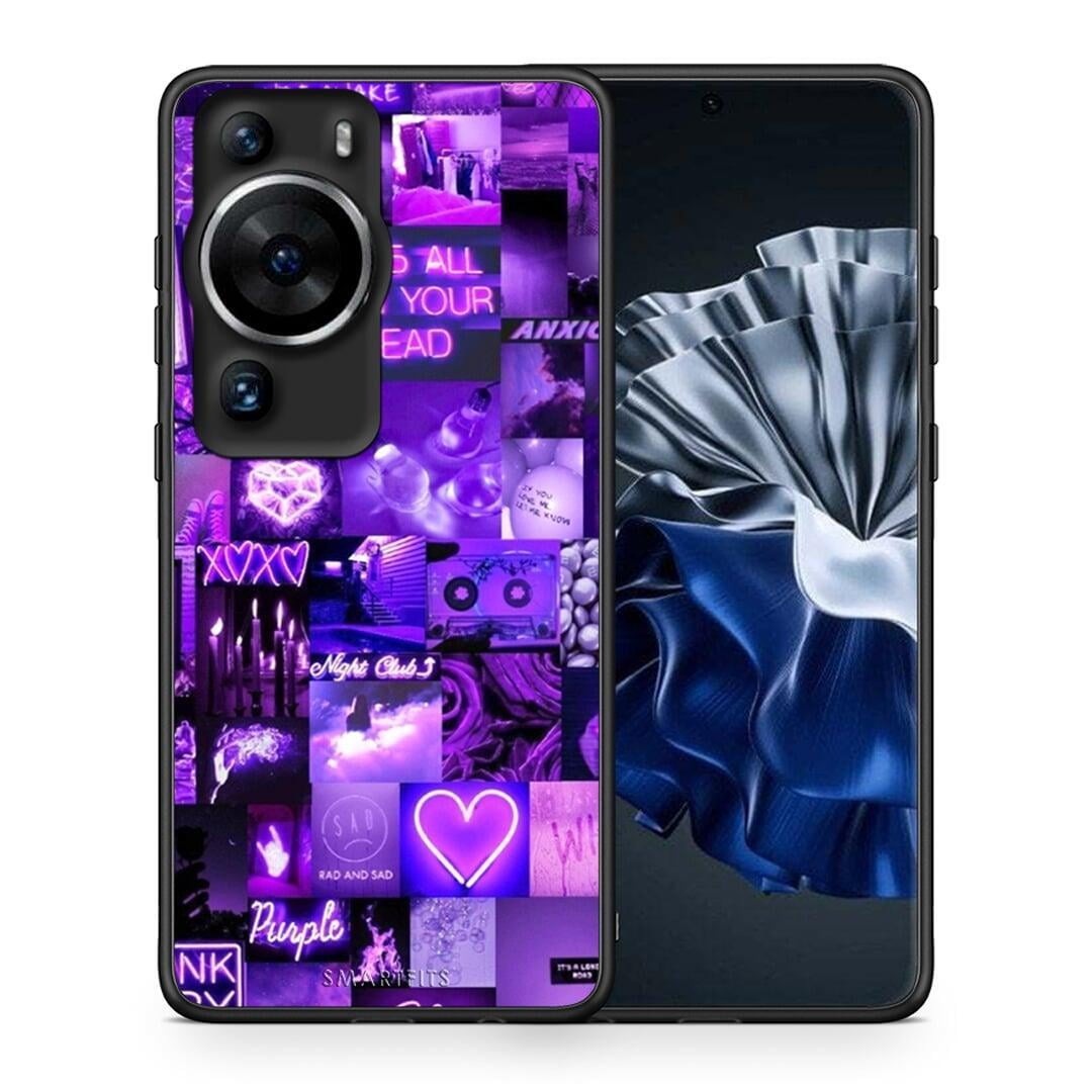 Θήκη Huawei P60 Pro Collage Stay Wild από τη Smartfits με σχέδιο στο πίσω μέρος και μαύρο περίβλημα | Huawei P60 Pro Collage Stay Wild Case with Colorful Back and Black Bezels