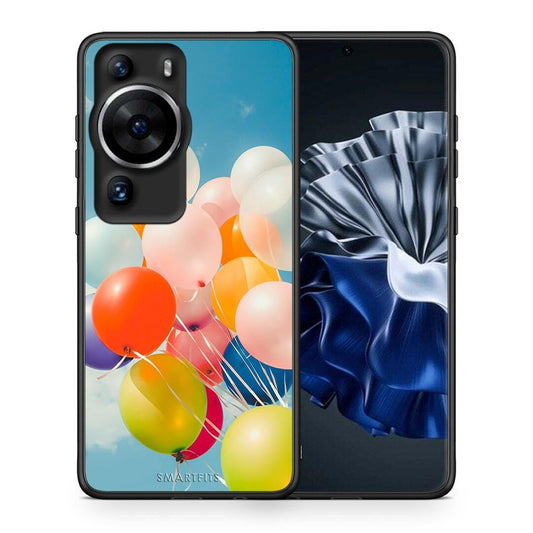 Θήκη Huawei P60 Pro Colorful Balloons από τη Smartfits με σχέδιο στο πίσω μέρος και μαύρο περίβλημα | Huawei P60 Pro Colorful Balloons Case with Colorful Back and Black Bezels