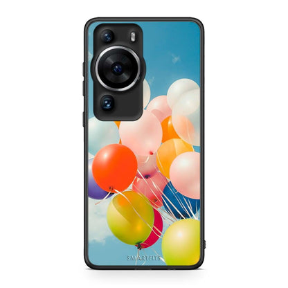 Θήκη Huawei P60 Pro Colorful Balloons από τη Smartfits με σχέδιο στο πίσω μέρος και μαύρο περίβλημα | Huawei P60 Pro Colorful Balloons Case with Colorful Back and Black Bezels