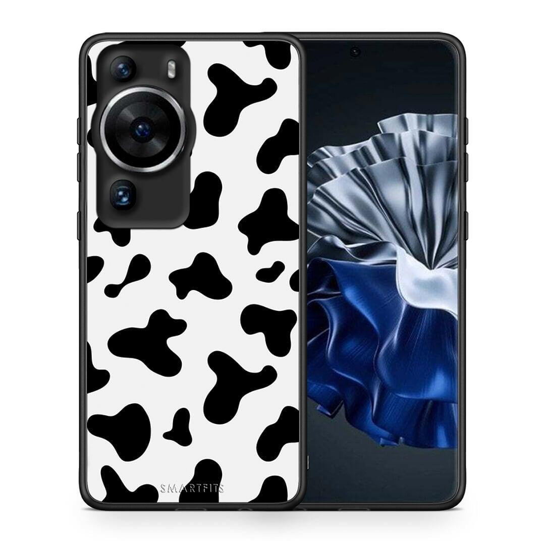 Θήκη Huawei P60 Pro Cow Print από τη Smartfits με σχέδιο στο πίσω μέρος και μαύρο περίβλημα | Huawei P60 Pro Cow Print Case with Colorful Back and Black Bezels
