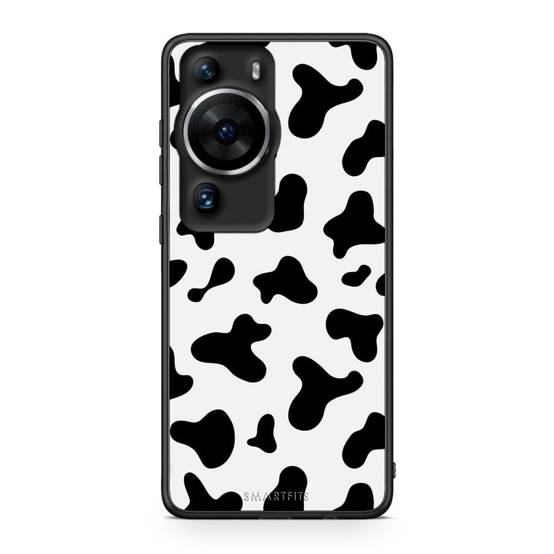 Θήκη Huawei P60 Pro Cow Print από τη Smartfits με σχέδιο στο πίσω μέρος και μαύρο περίβλημα | Huawei P60 Pro Cow Print Case with Colorful Back and Black Bezels