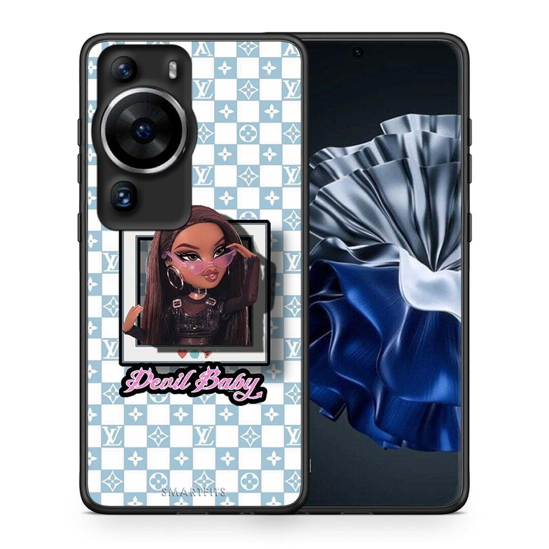 Θήκη Huawei P60 Pro Devil Baby από τη Smartfits με σχέδιο στο πίσω μέρος και μαύρο περίβλημα | Huawei P60 Pro Devil Baby Case with Colorful Back and Black Bezels