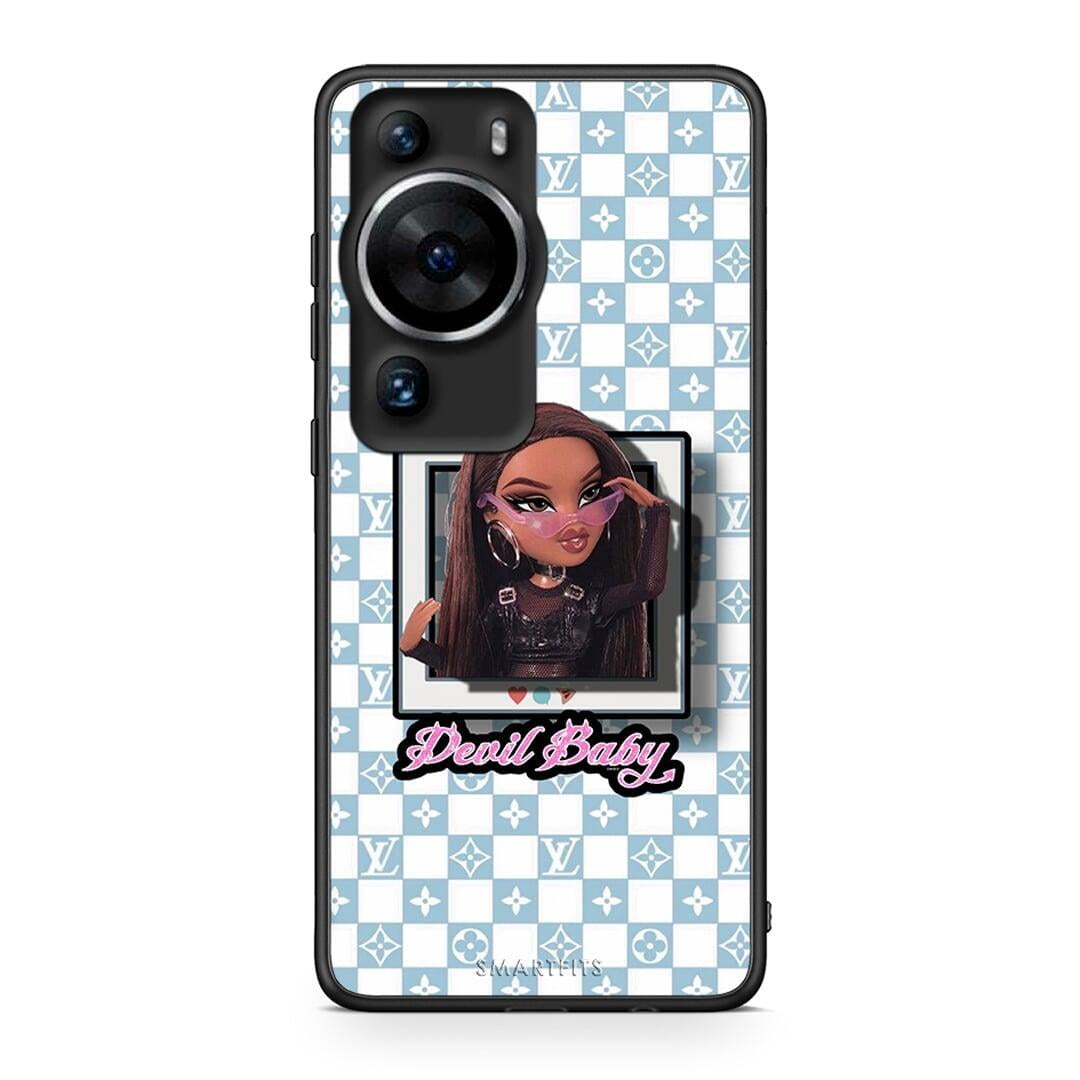 Θήκη Huawei P60 Pro Devil Baby από τη Smartfits με σχέδιο στο πίσω μέρος και μαύρο περίβλημα | Huawei P60 Pro Devil Baby Case with Colorful Back and Black Bezels