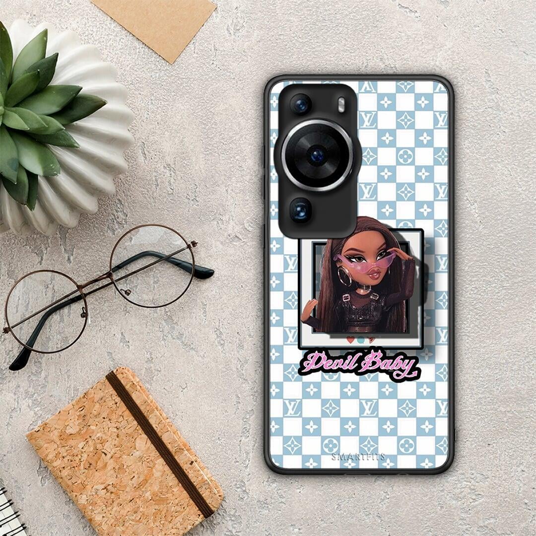 Θήκη Huawei P60 Pro Devil Baby από τη Smartfits με σχέδιο στο πίσω μέρος και μαύρο περίβλημα | Huawei P60 Pro Devil Baby Case with Colorful Back and Black Bezels