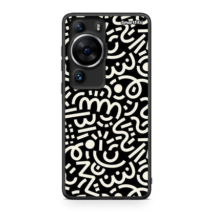 Θήκη Huawei P60 Pro Doodle Art από τη Smartfits με σχέδιο στο πίσω μέρος και μαύρο περίβλημα | Huawei P60 Pro Doodle Art Case with Colorful Back and Black Bezels
