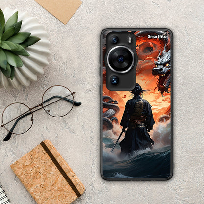 Θήκη Huawei P60 Pro Dragons Fight από τη Smartfits με σχέδιο στο πίσω μέρος και μαύρο περίβλημα | Huawei P60 Pro Dragons Fight Case with Colorful Back and Black Bezels