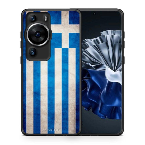 Θήκη Huawei P60 Pro Flag Greek από τη Smartfits με σχέδιο στο πίσω μέρος και μαύρο περίβλημα | Huawei P60 Pro Flag Greek Case with Colorful Back and Black Bezels