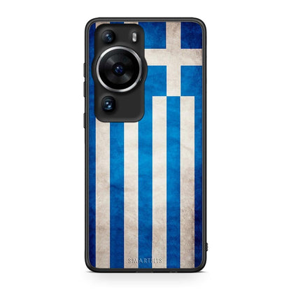 Θήκη Huawei P60 Pro Flag Greek από τη Smartfits με σχέδιο στο πίσω μέρος και μαύρο περίβλημα | Huawei P60 Pro Flag Greek Case with Colorful Back and Black Bezels