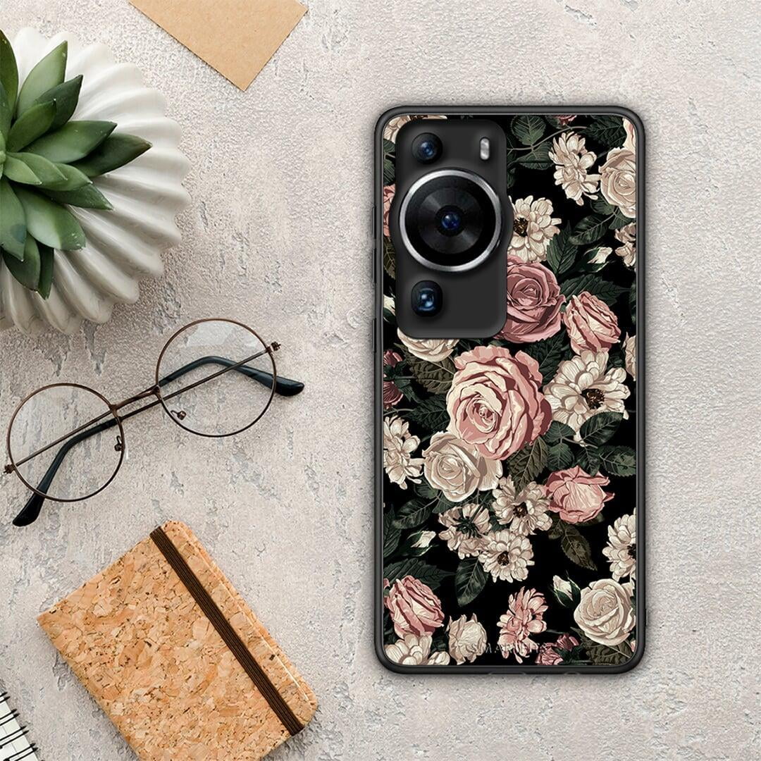 Θήκη Huawei P60 Pro Flower Wild Roses από τη Smartfits με σχέδιο στο πίσω μέρος και μαύρο περίβλημα | Huawei P60 Pro Flower Wild Roses Case with Colorful Back and Black Bezels