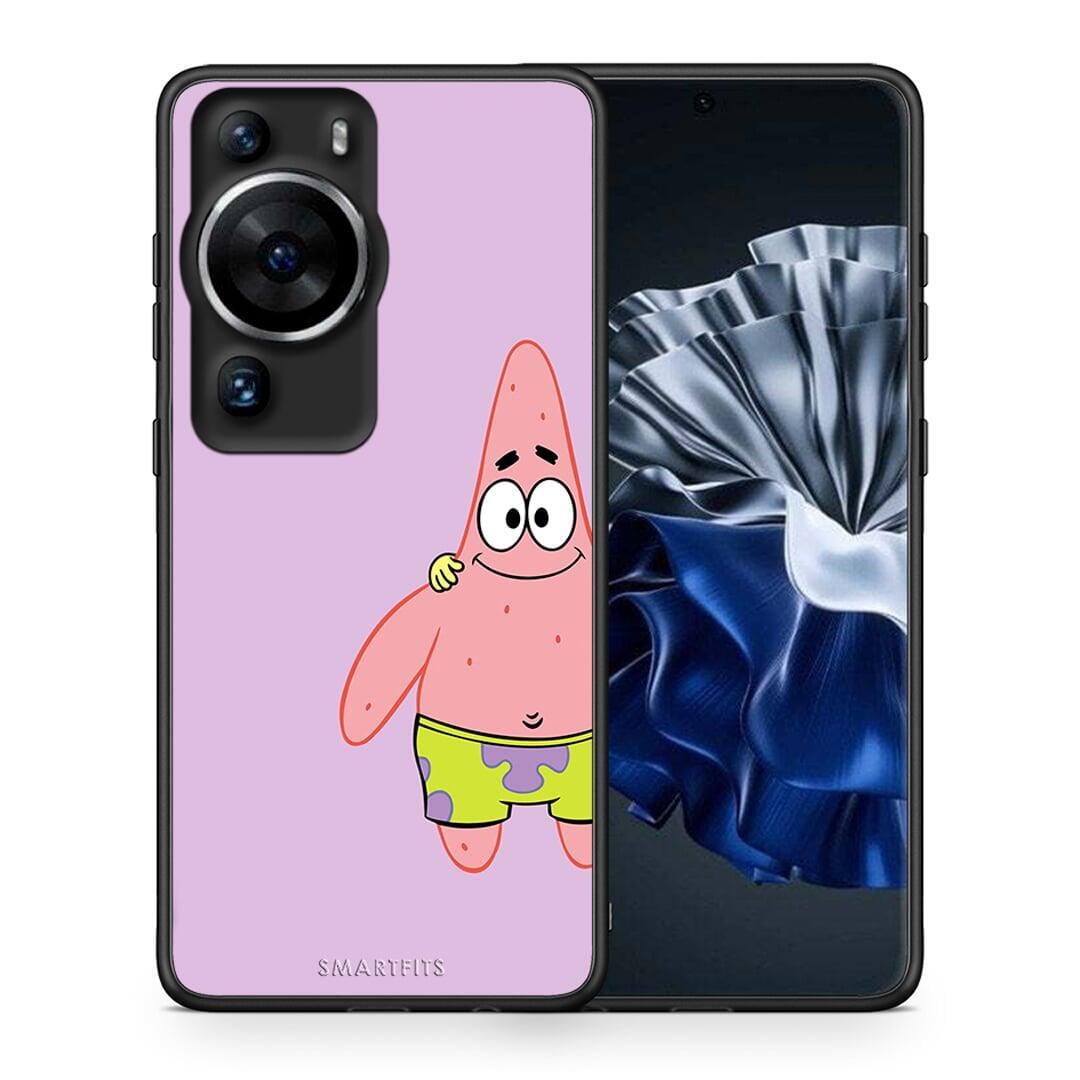 Θήκη Huawei P60 Pro Friends Patrick από τη Smartfits με σχέδιο στο πίσω μέρος και μαύρο περίβλημα | Huawei P60 Pro Friends Patrick Case with Colorful Back and Black Bezels