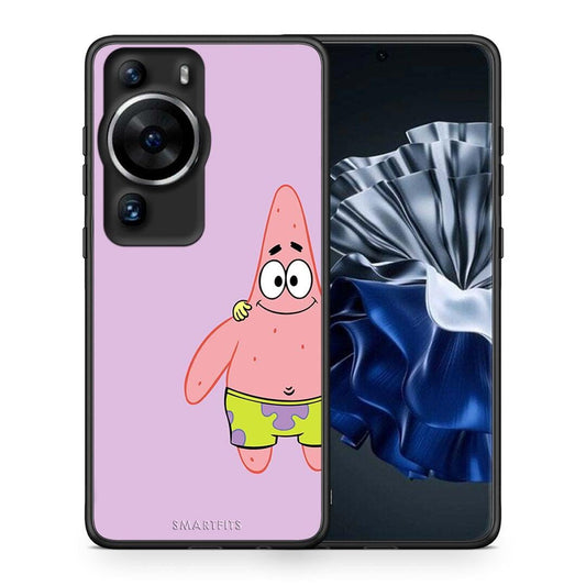 Θήκη Huawei P60 Pro Friends Patrick από τη Smartfits με σχέδιο στο πίσω μέρος και μαύρο περίβλημα | Huawei P60 Pro Friends Patrick Case with Colorful Back and Black Bezels