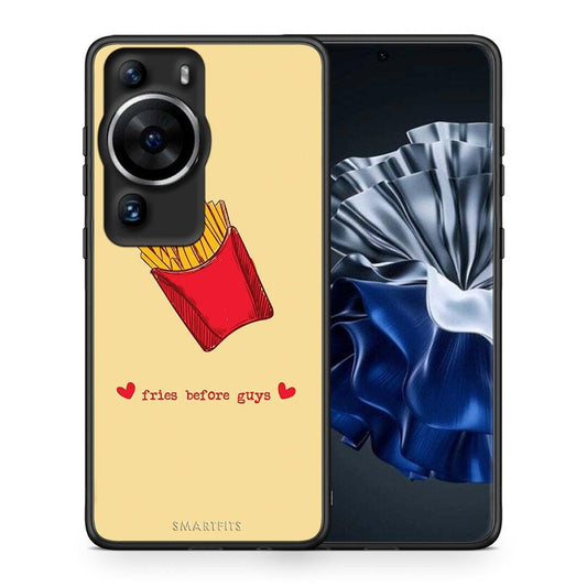 Θήκη Huawei P60 Pro Fries Before Guys από τη Smartfits με σχέδιο στο πίσω μέρος και μαύρο περίβλημα | Huawei P60 Pro Fries Before Guys Case with Colorful Back and Black Bezels